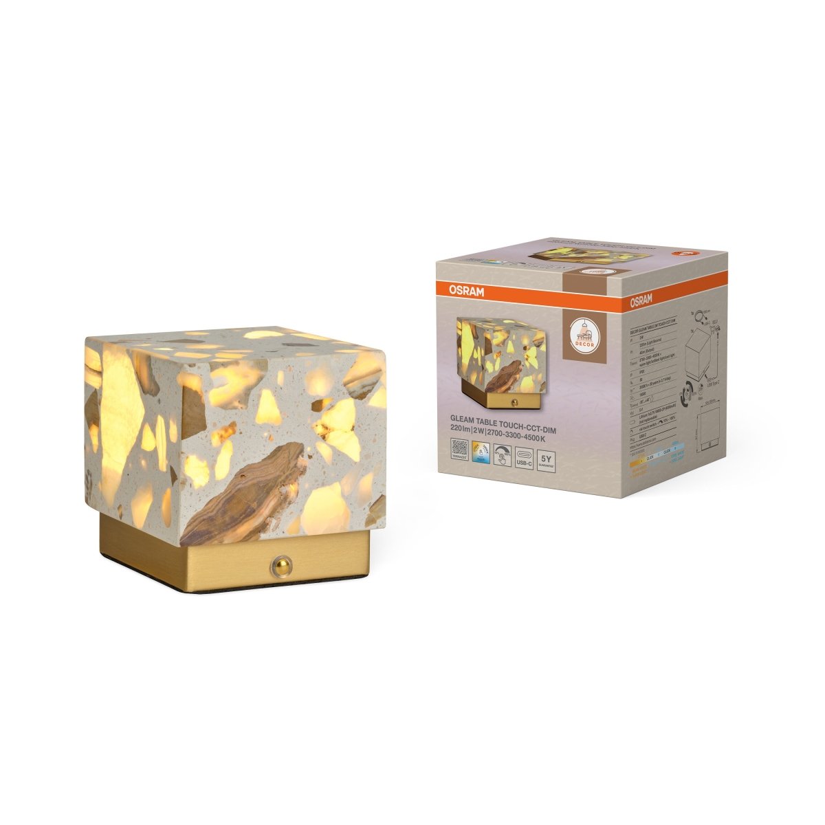 OSRAM Decor Gleam Lampa stołowa 2W Touch CCT DIM biała - eshop Ledvance PL 4058075846821