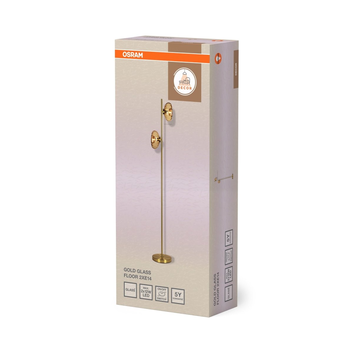OSRAM Decor Gold Glass Lampa stojąca 2xE14 złota - eshop Ledvance PL 4058075850705