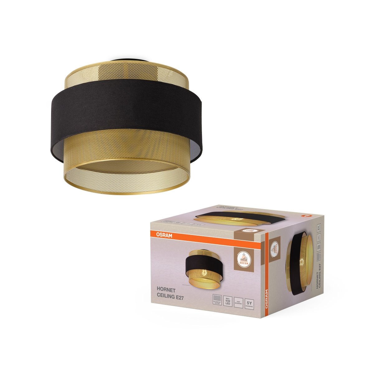 OSRAM Decor Hornet Plafon 1xE27 czarny - eshop Ledvance PL 4058075847842
