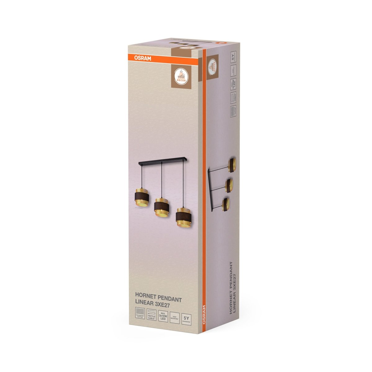 OSRAM Decor Hornet Wisząca liniowy 3xE27 czarny - eshop Ledvance PL 4058075847880