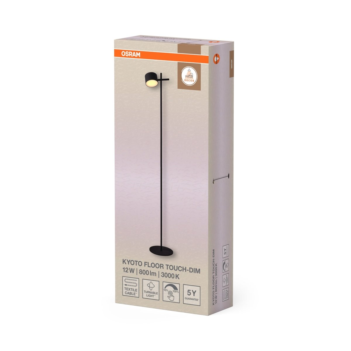 OSRAM Decor Kyoto Lampa stojąca 12W 930 Touch DIM czarna - eshop Ledvance PL 4058075846661