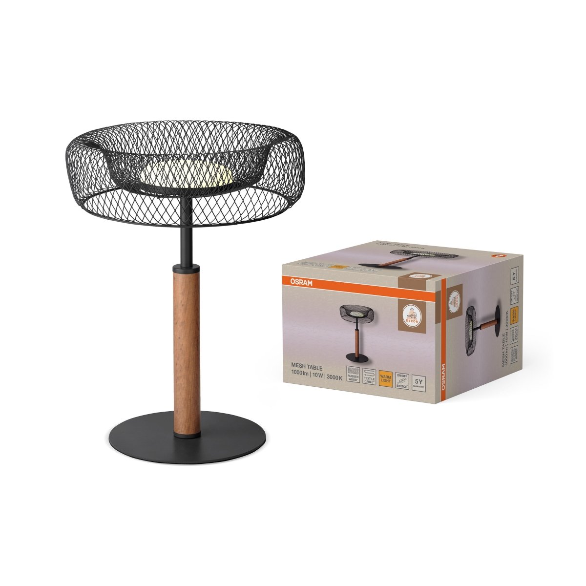 OSRAM Decor Mesh Lampa stołowa 10W 830 czarna - eshop Ledvance PL 4058075847446
