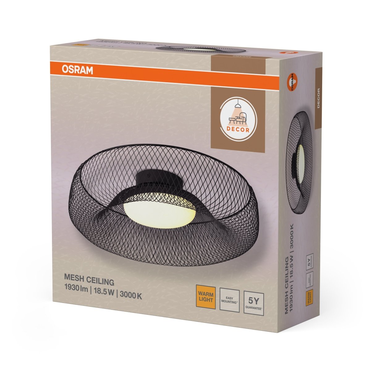 OSRAM Decor Mesh Plafon 18.5W 830 czarny - eshop Ledvance PL 4058075847385