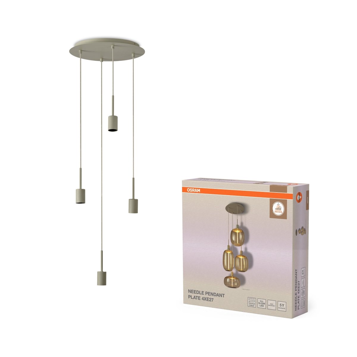 OSRAM Decor Needle Wisząca talerzowy 4xE27 beżowy - eshop Ledvance PL 4058075848504