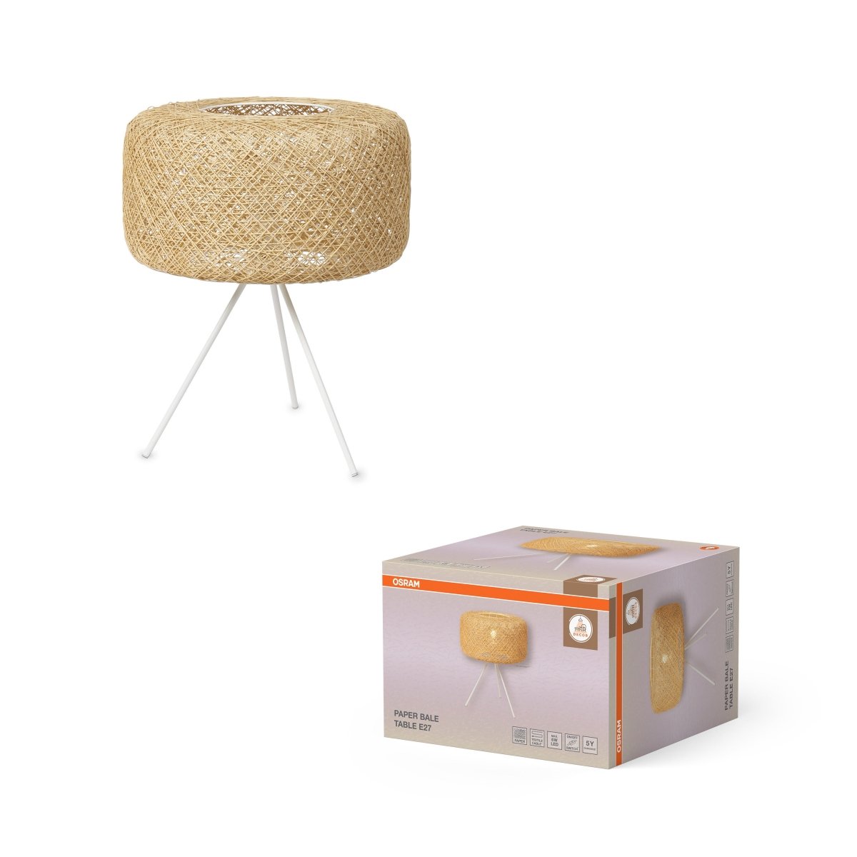 OSRAM Decor Paper Bale Lampa stołowa E27 beżowa - eshop Ledvance PL 4099854454820