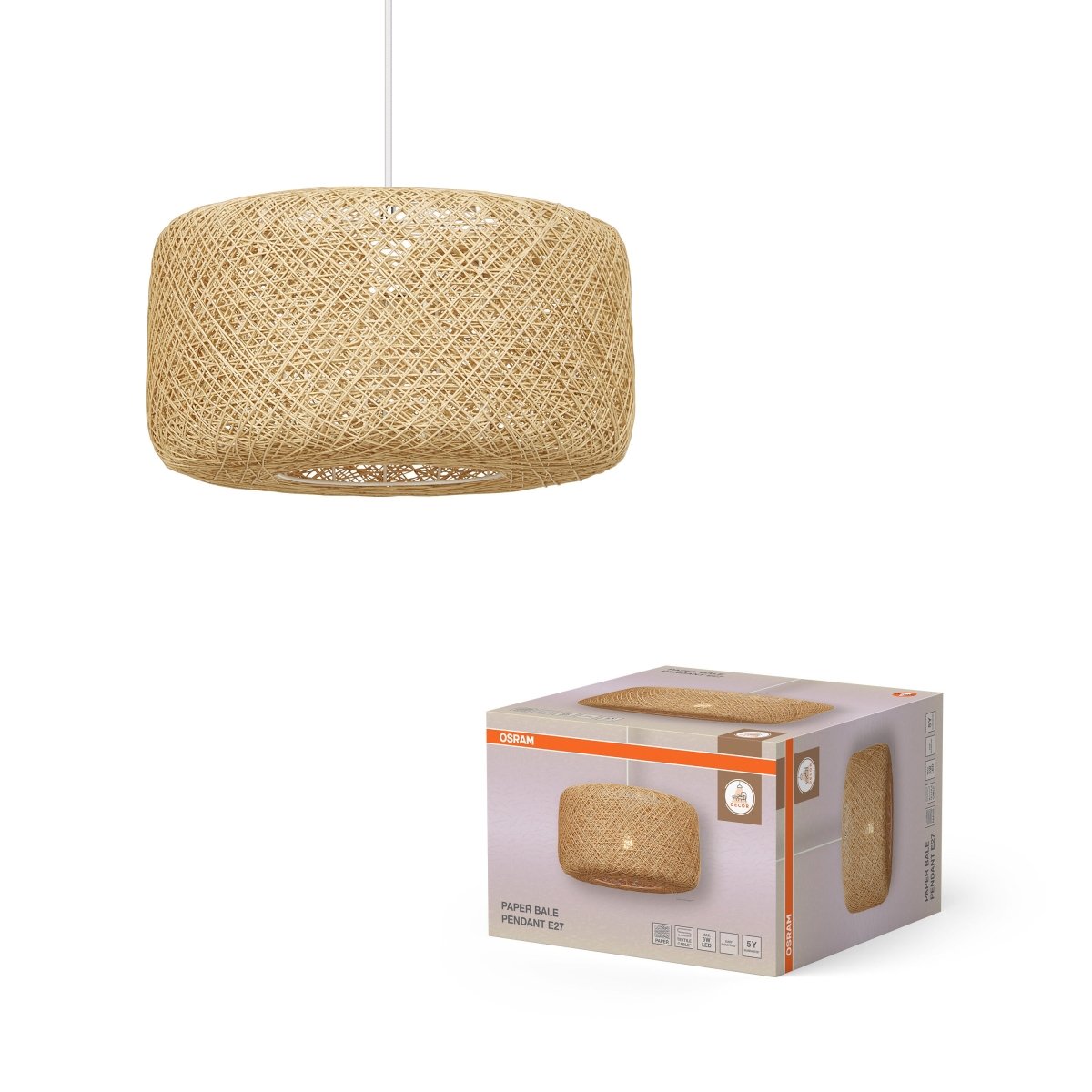 OSRAM Decor Paper Bale Wisząca E27 beżowy - eshop Ledvance PL 4099854460630