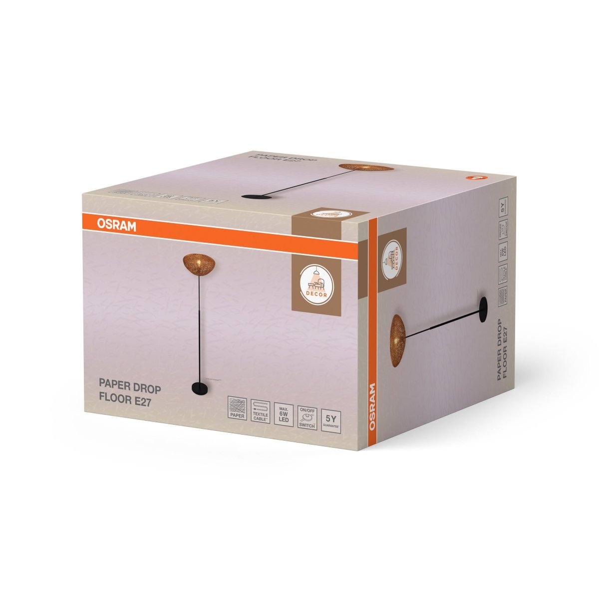 OSRAM Decor Paper Drop Lampa stojąca E27 beżowa - eshop Ledvance PL 4099854454844
