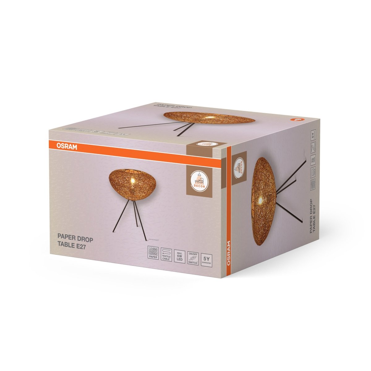 OSRAM Decor Paper Drop Lampa stołowa E27 beżowa - eshop Ledvance PL 4099854454868