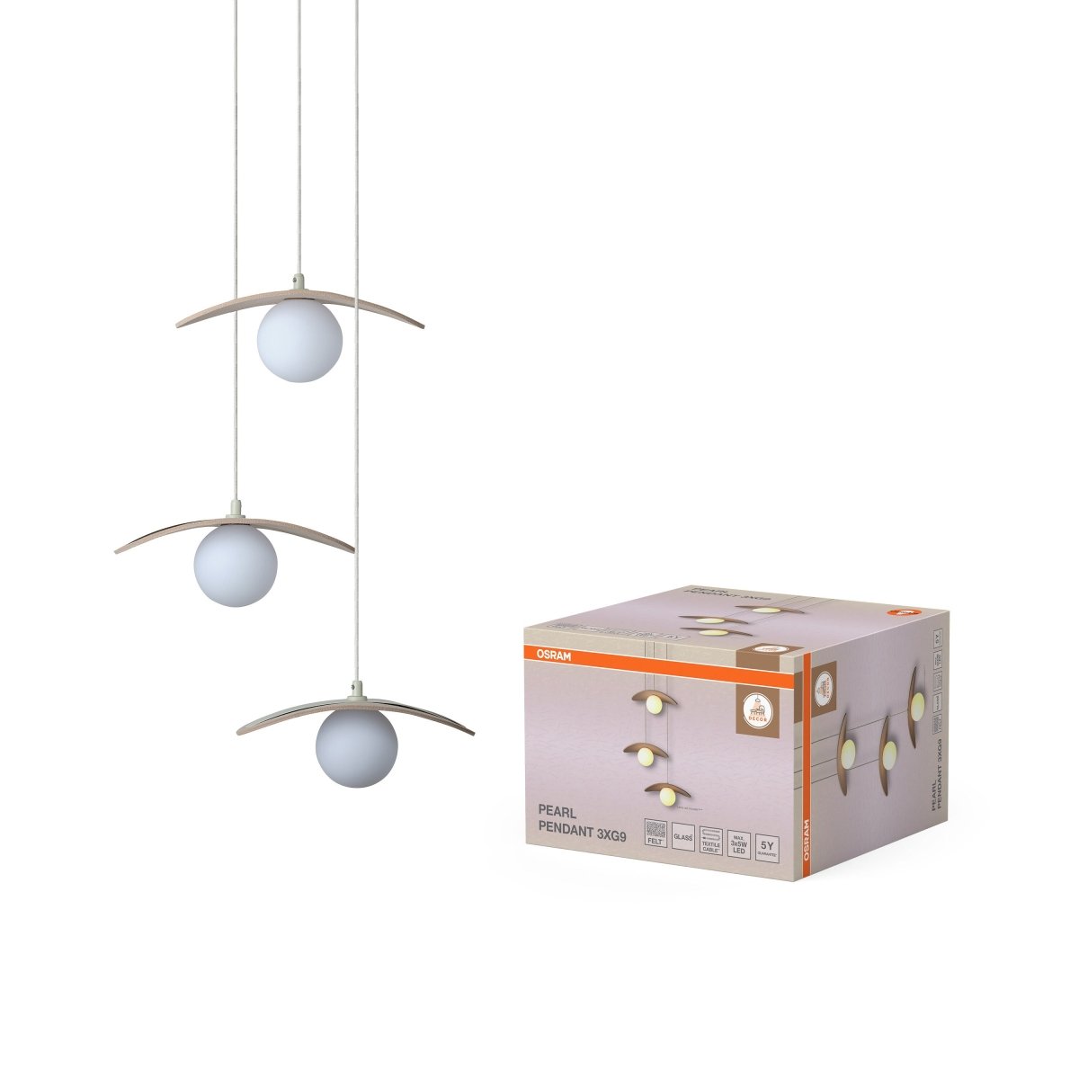 OSRAM Decor Pearl Wisząca 3xG9 beżowy - eshop Ledvance PL 4058075847705