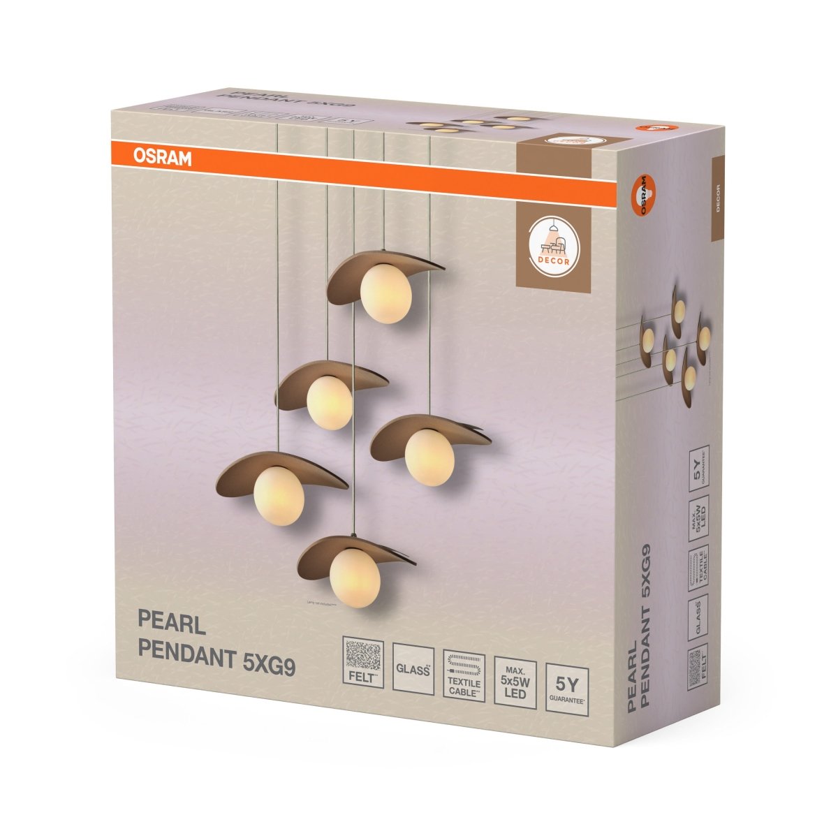 OSRAM Decor Pearl Wisząca 5xG9 beżowy - eshop Ledvance PL 4058075847729