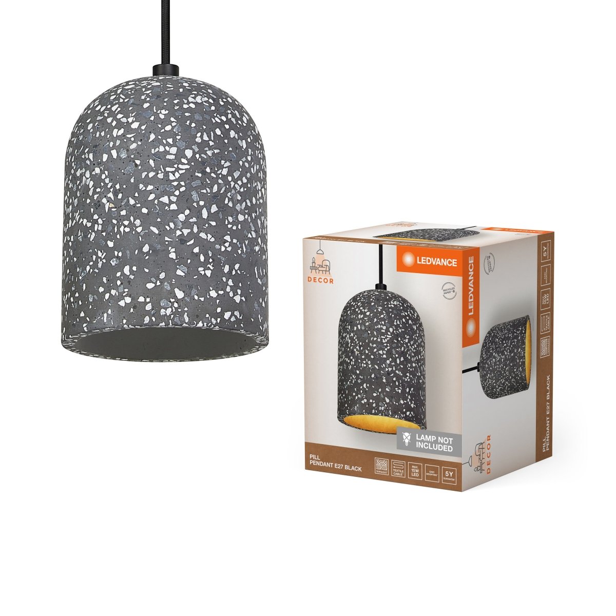 OSRAM Decor Pill lampa Wisząca 1×E27 czarna - eshop Ledvance PL 4058075841765