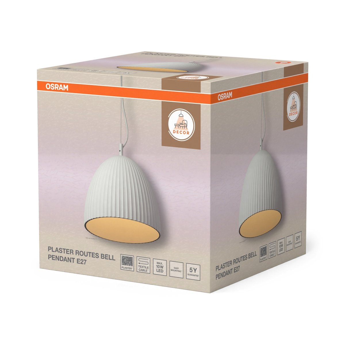 OSRAM Decor Plaster Routes Bell Wisząca 1xE27 biały - eshop Ledvance PL 4058075848443