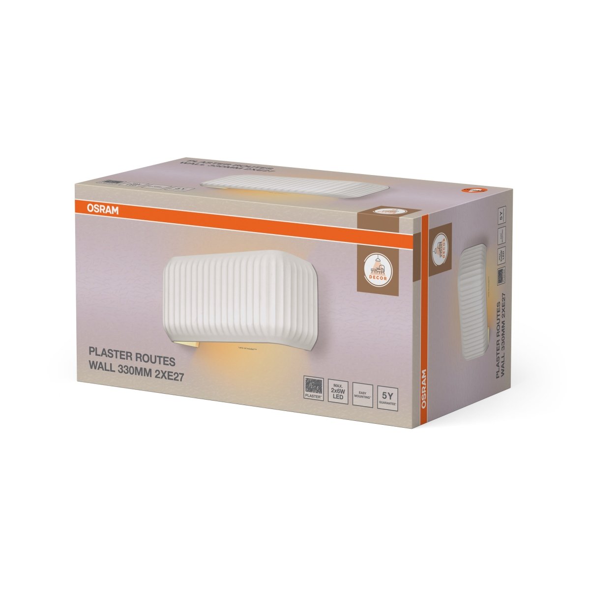 OSRAM Decor Plaster Routes Kinkiet 330 2X E27 biały - eshop Ledvance PL 4099854454561