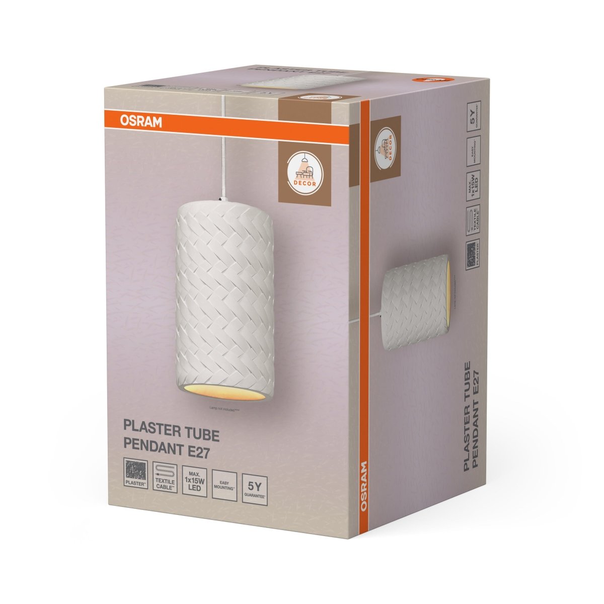 OSRAM Decor Plaster Wood Wisząca 220mm E27 biały - eshop Ledvance PL 4099854460951