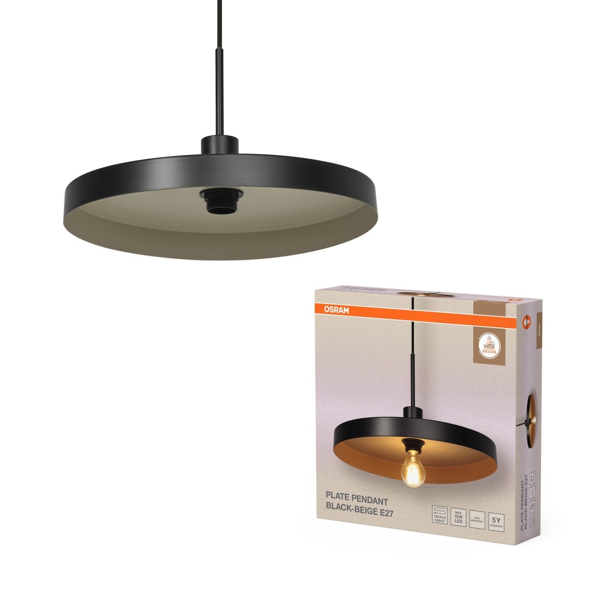 OSRAM Decor Plate Wisząca E27 beżowy - eshop Ledvance PL 4099854461019
