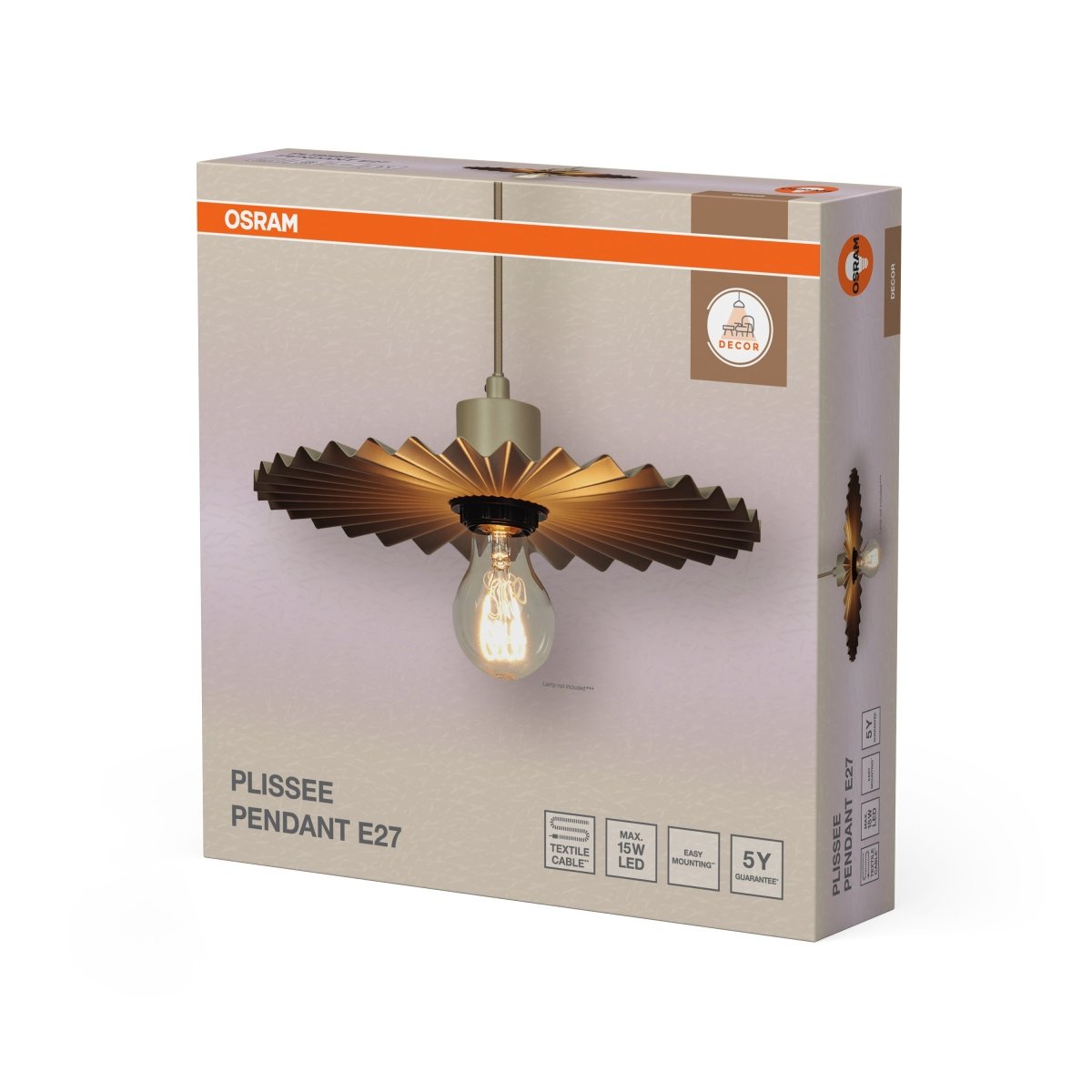 OSRAM Decor Plisse Wisząca E27 beżowy - eshop Ledvance PL 4099854461071