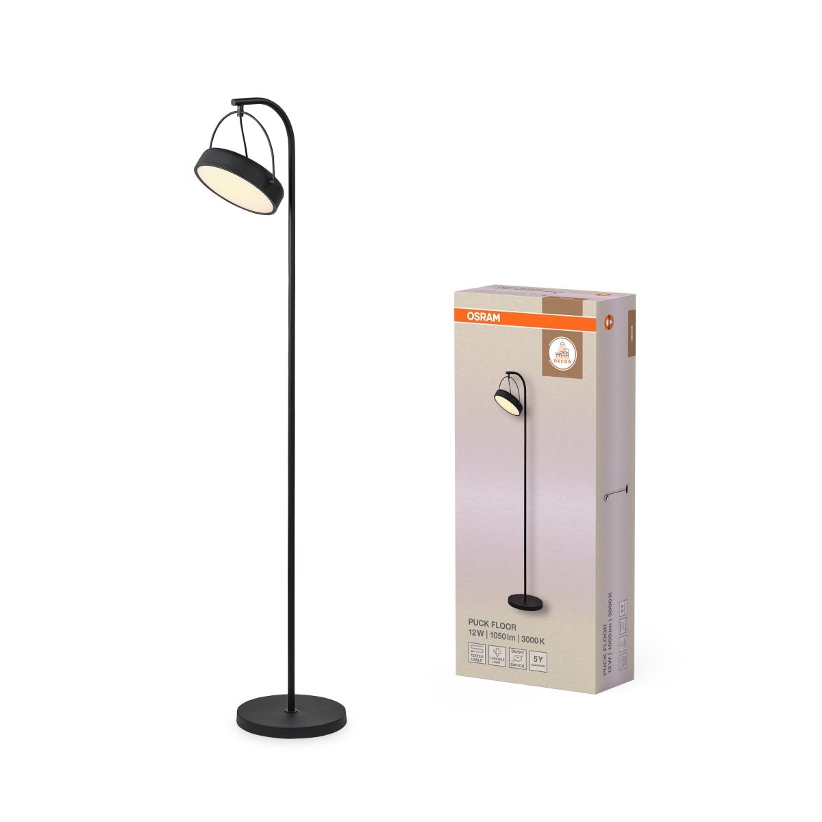 OSRAM Decor Puck Lampa stojąca 12W 930 czarna - eshop Ledvance PL 4058075846487