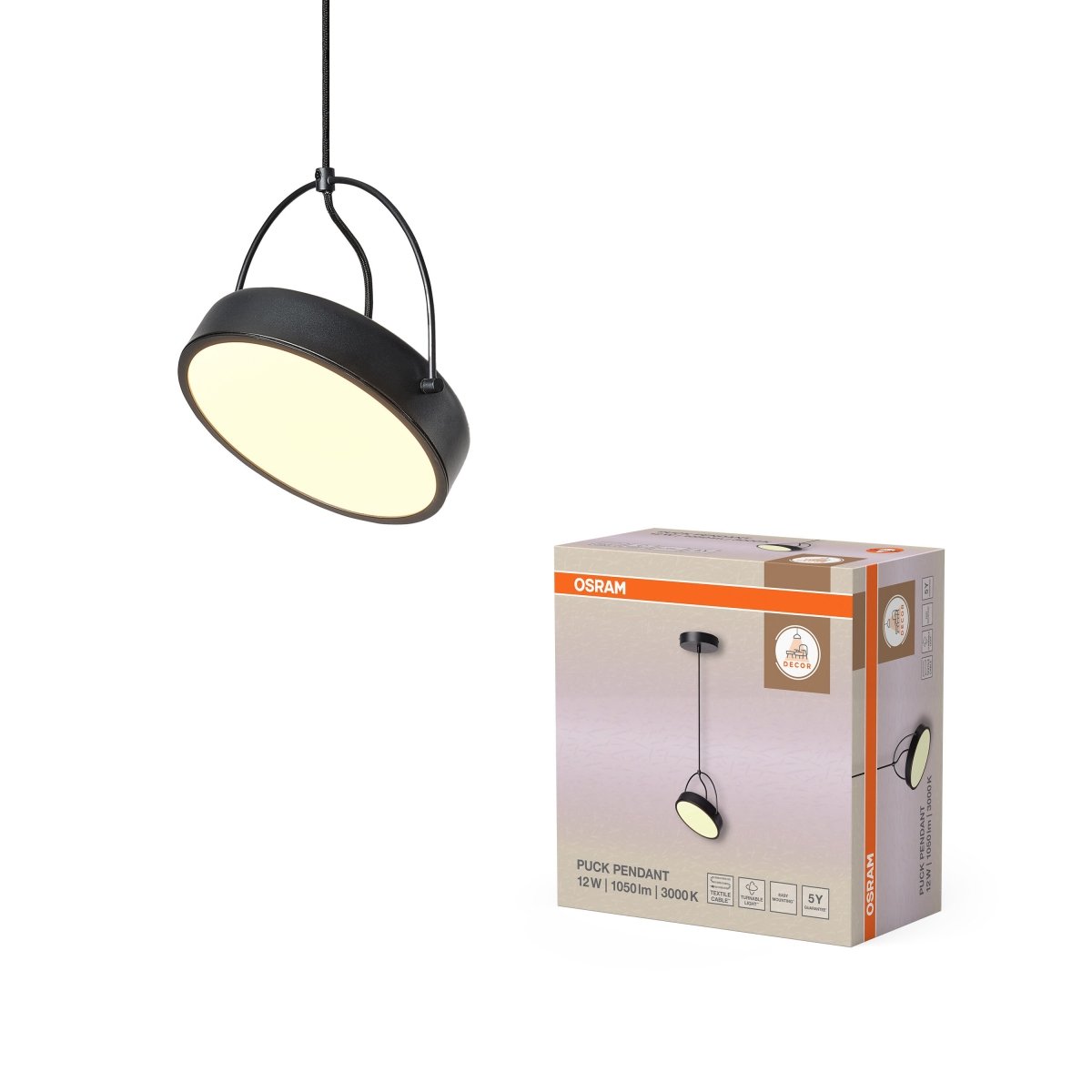 OSRAM Decor Puck Wisząca 1x 12W 930 czarny - eshop Ledvance PL 4058075846524