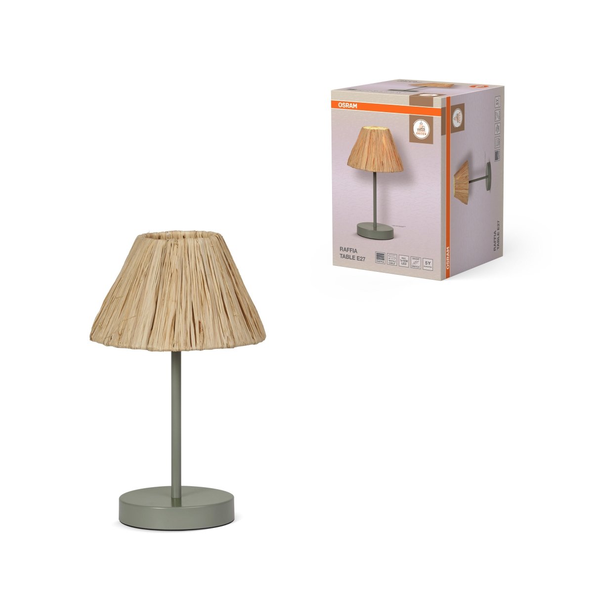 OSRAM Decor Raffia Lampa stołowa E27 zielona - eshop Ledvance PL 4099854454967