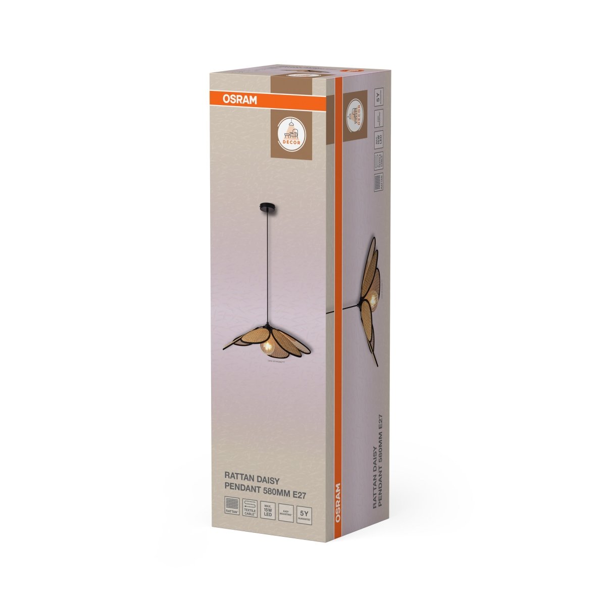 OSRAM Decor Rattan Daisy Wisząca 580 E27 brązowy - eshop Ledvance PL 4058075847187