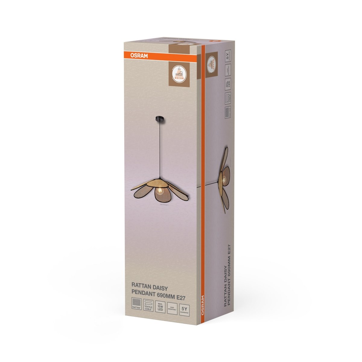OSRAM Decor Rattan Daisy Wisząca 690 E27 brązowy - eshop Ledvance PL 4058075847200