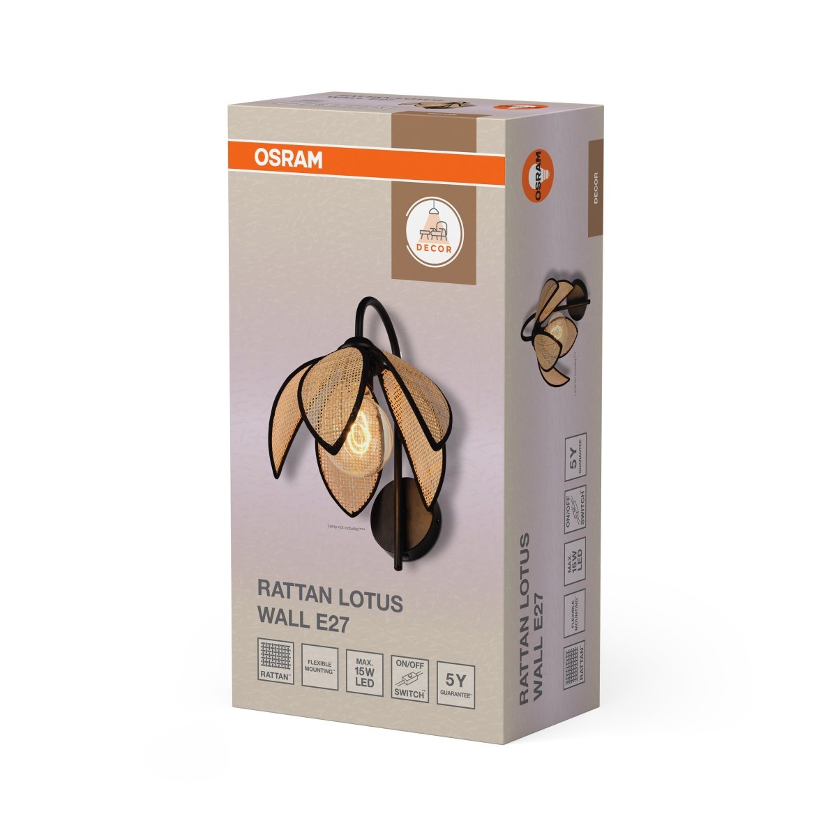 OSRAM Decor Rattan Lotus Kinkiet E27 brązowy - eshop Ledvance PL 4058075847262