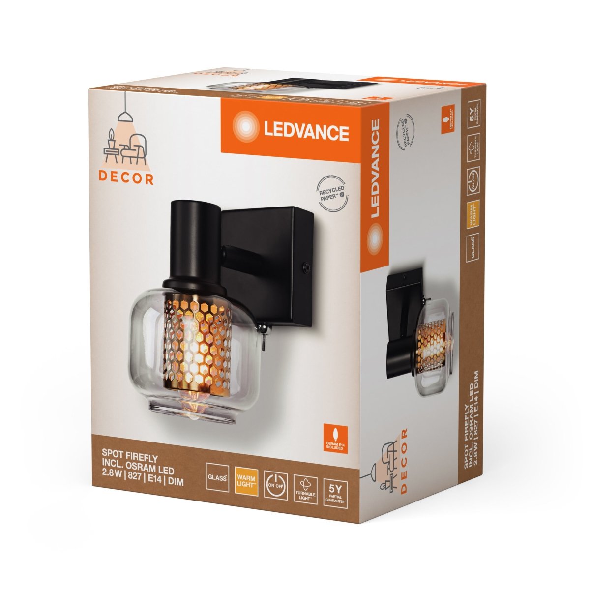 OSRAM Decor Spot Firefly 1x2.8W 827 E14 czarny mat - eshop Ledvance PL 4058075838017