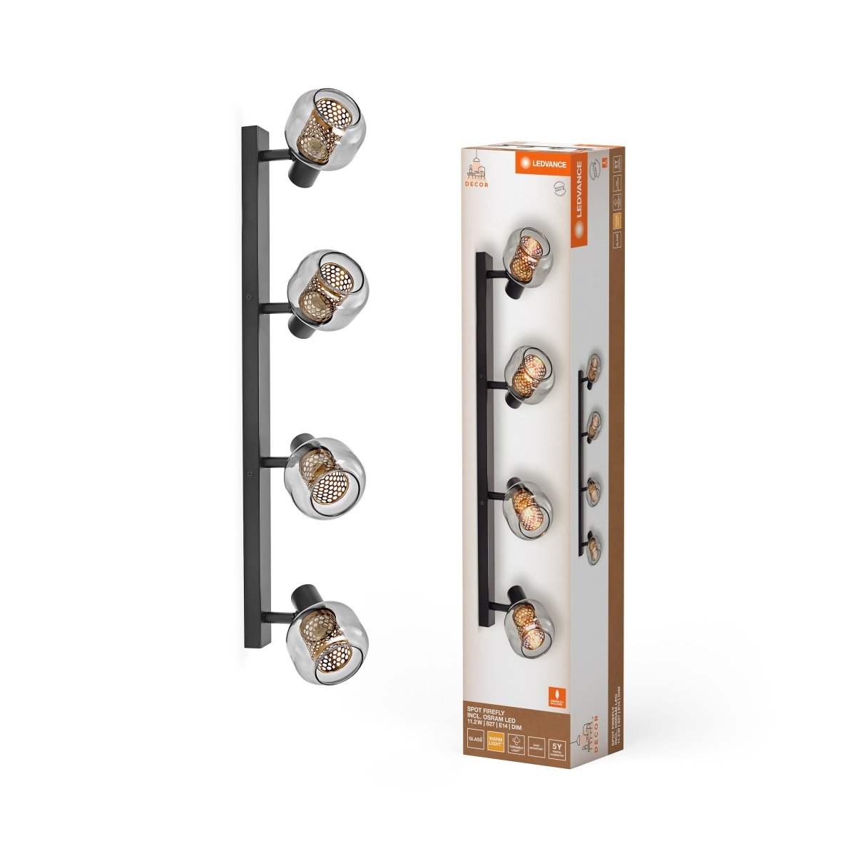 OSRAM Decor Spot Firefly 4x2.8W 827 E14 czarny matowy - eshop Ledvance PL 4058075838079