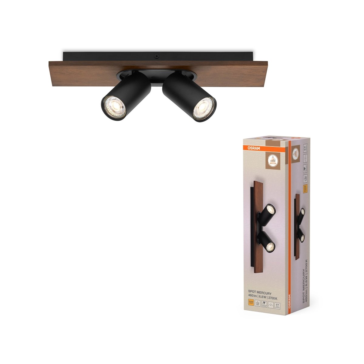 OSRAM Decor Spot Mercury Black 2x3.4W 927 DIM - eshop Ledvance PL 4099854471094