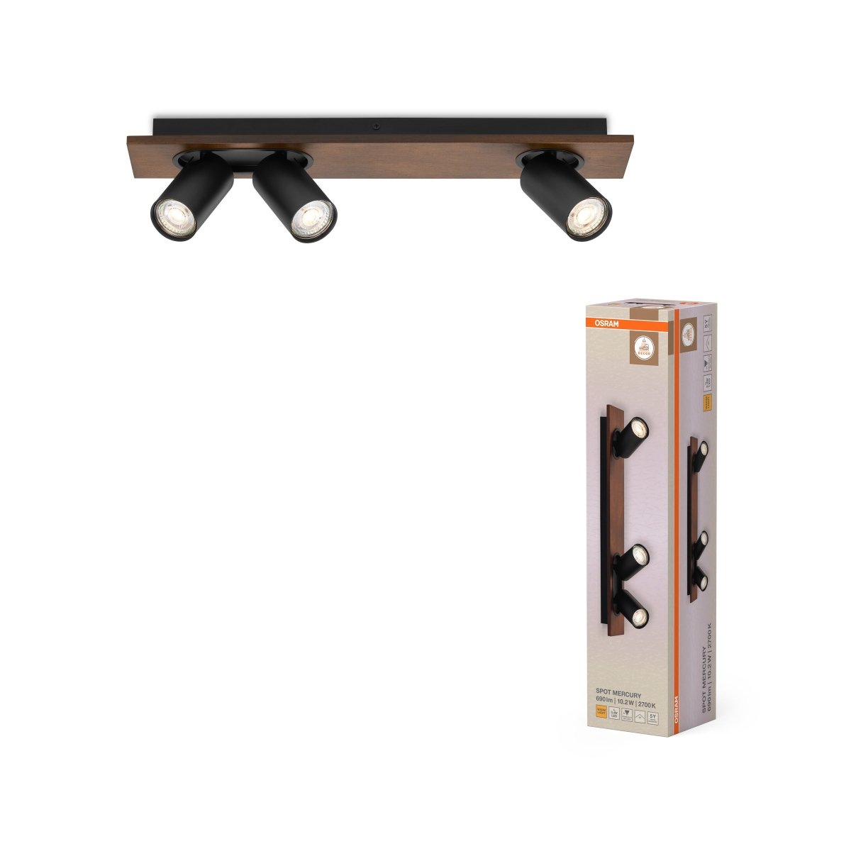 OSRAM Decor Spot Mercury Black 3x3.4W 927 DIM - eshop Ledvance PL 4099854471131