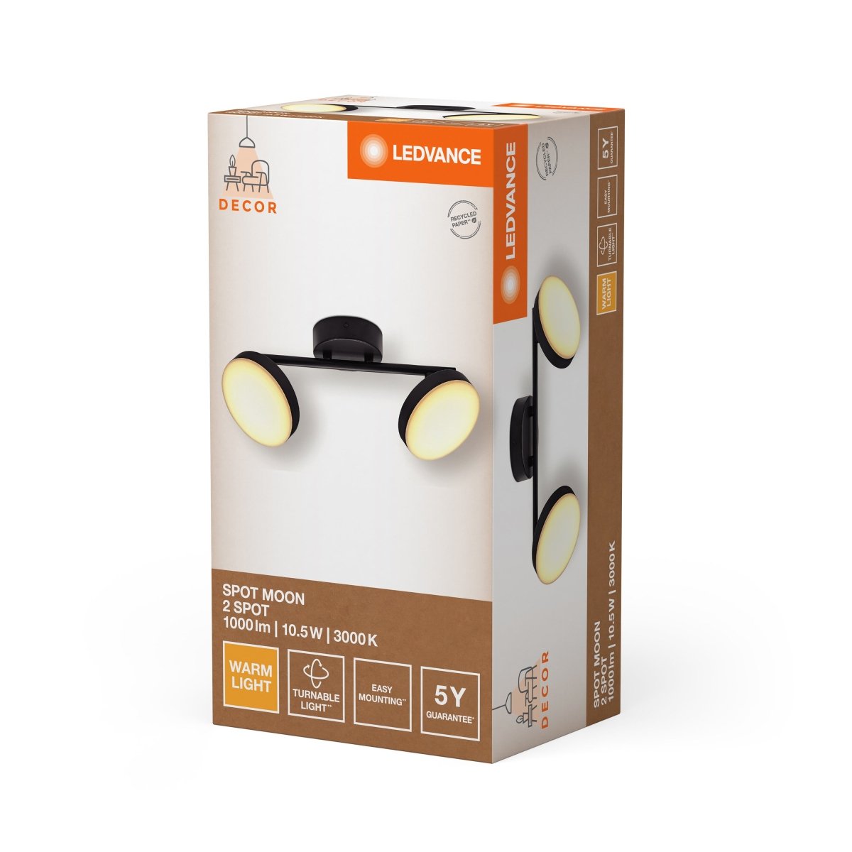 OSRAM Decor Spot Moon 2 - Spot 10.5W 830 czarny satynowy - eshop Ledvance PL 4058075841482