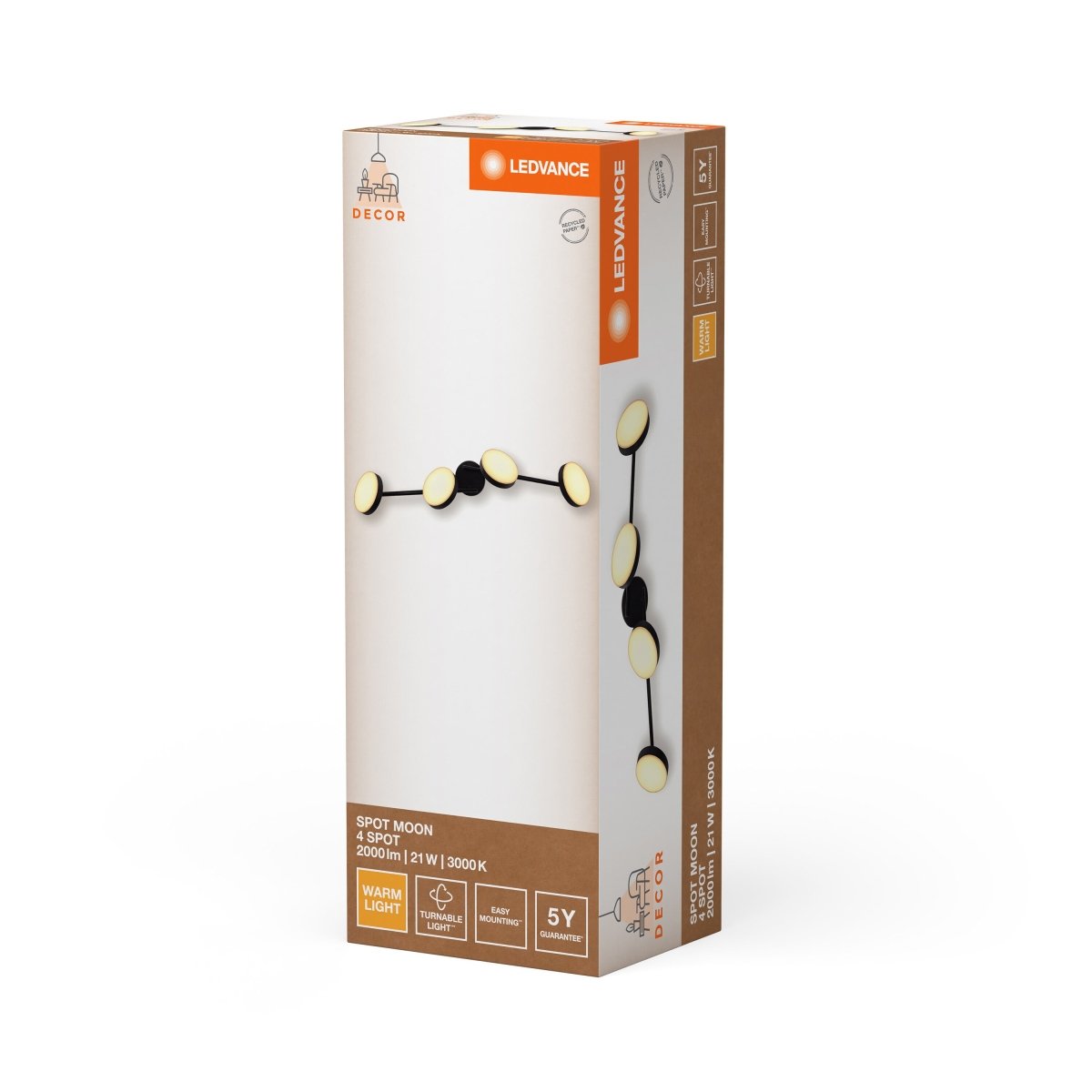 OSRAM Decor Spot Moon 4 - Spot 21W 830 czarny matowy - eshop Ledvance PL 4058075841529