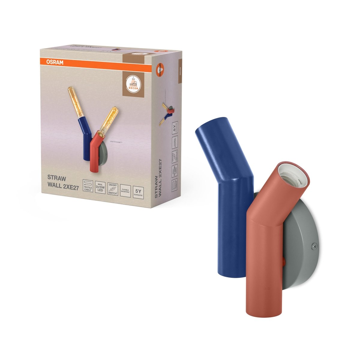 OSRAM Decor Straw Kinkiet 2xE27 multikolor - eshop Ledvance PL 4099854454721