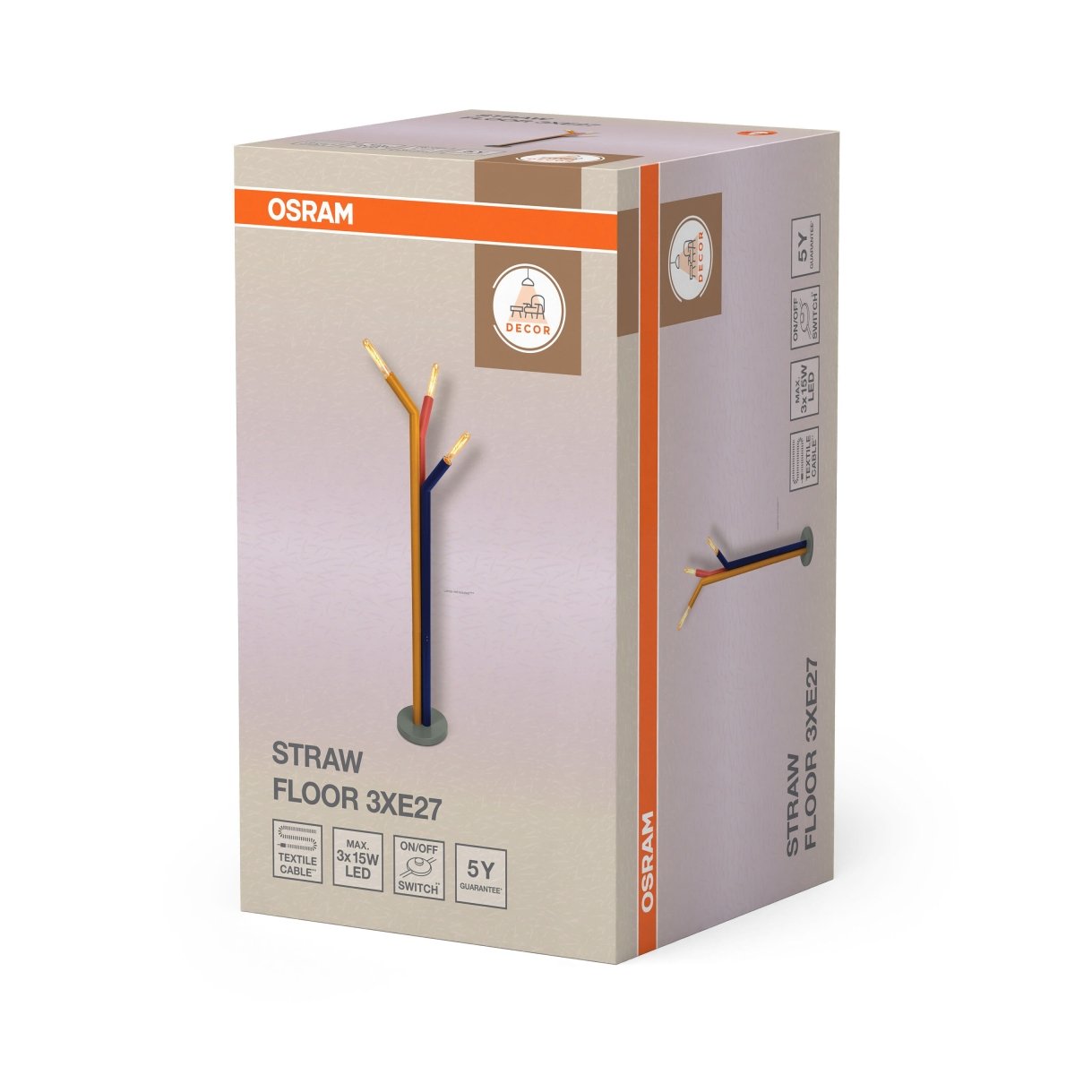 OSRAM Decor Straw Lampa stojąca 3xE27 multikolor - eshop Ledvance PL 4099854454981