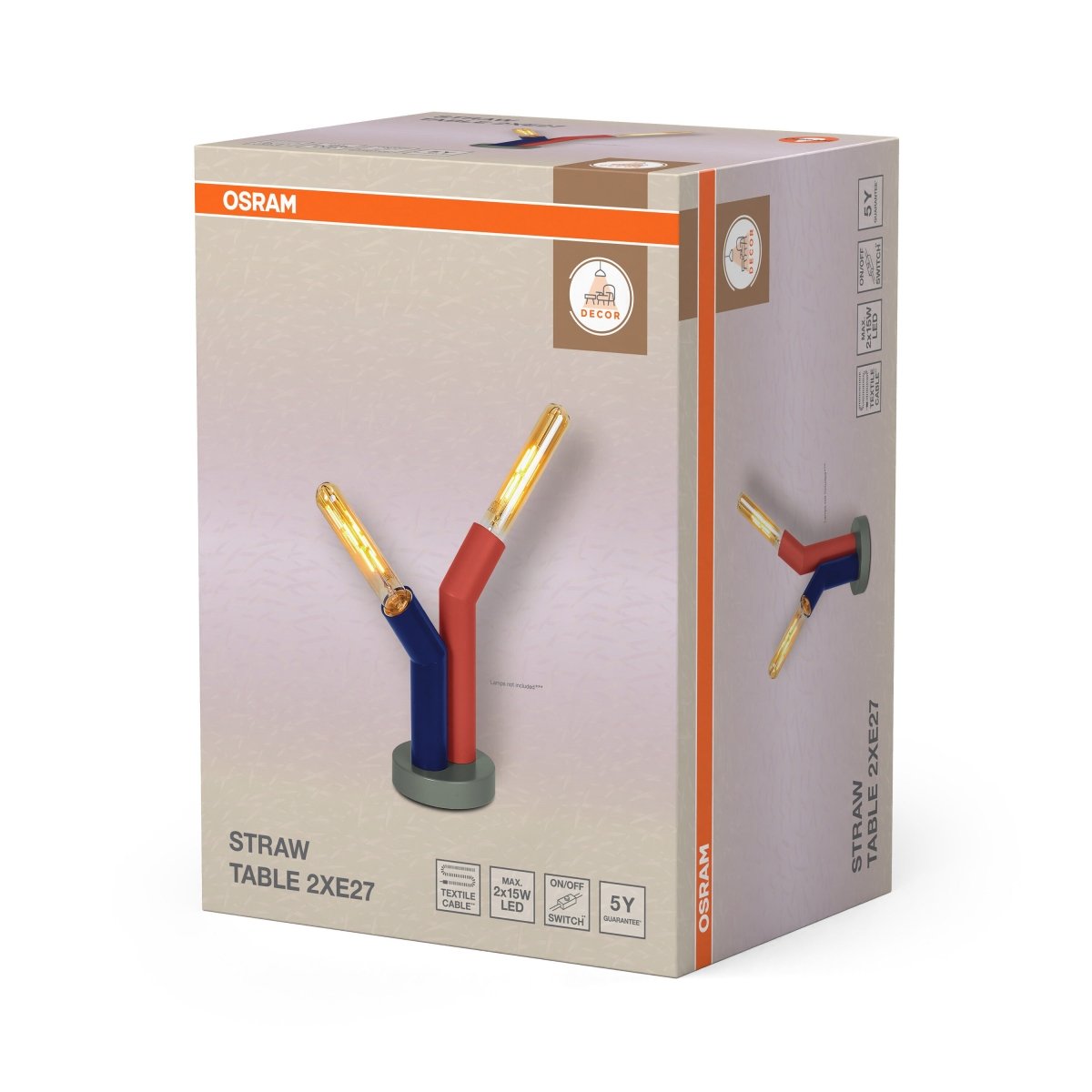 OSRAM Decor Straw Lampa stołowa 2xE27 multikolor - eshop Ledvance PL 4099854455001