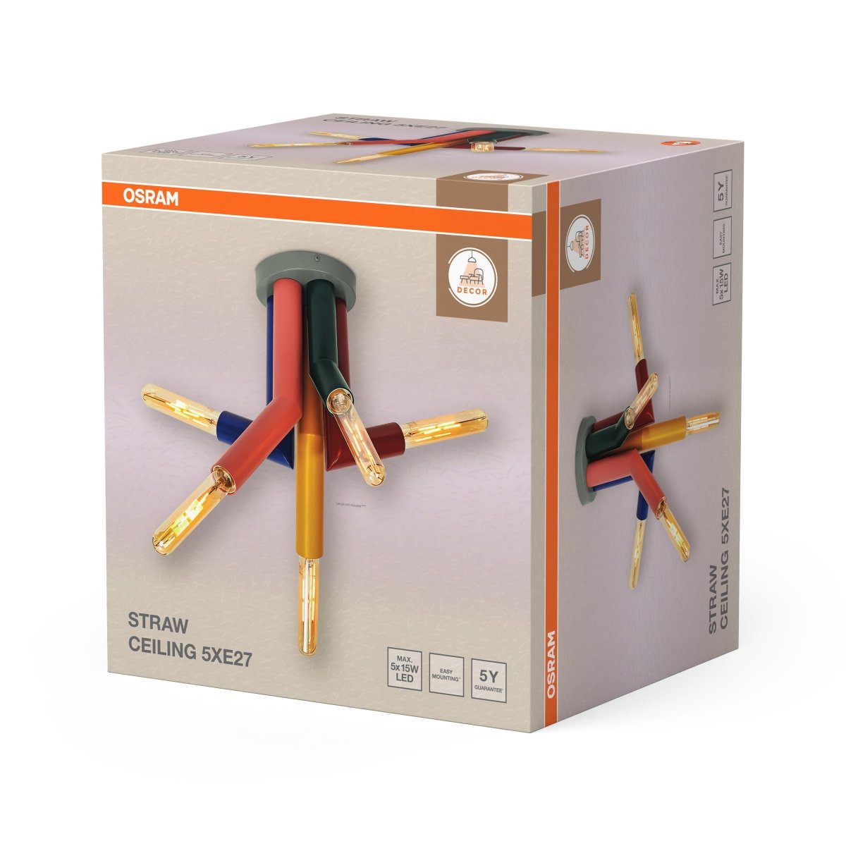 OSRAM Decor Straw Plafon 5xE27 multikolor - eshop Ledvance PL 4099854454660