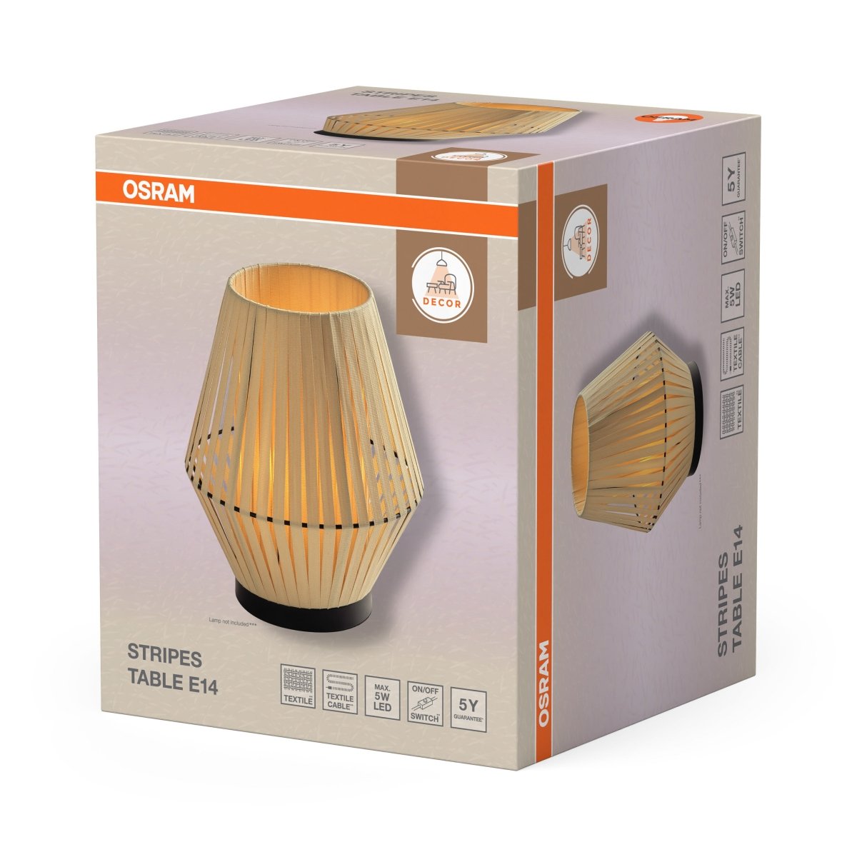 OSRAM Decor Stripes Lampa stołowa 1xE14 beżowa - eshop Ledvance PL 4058075848009