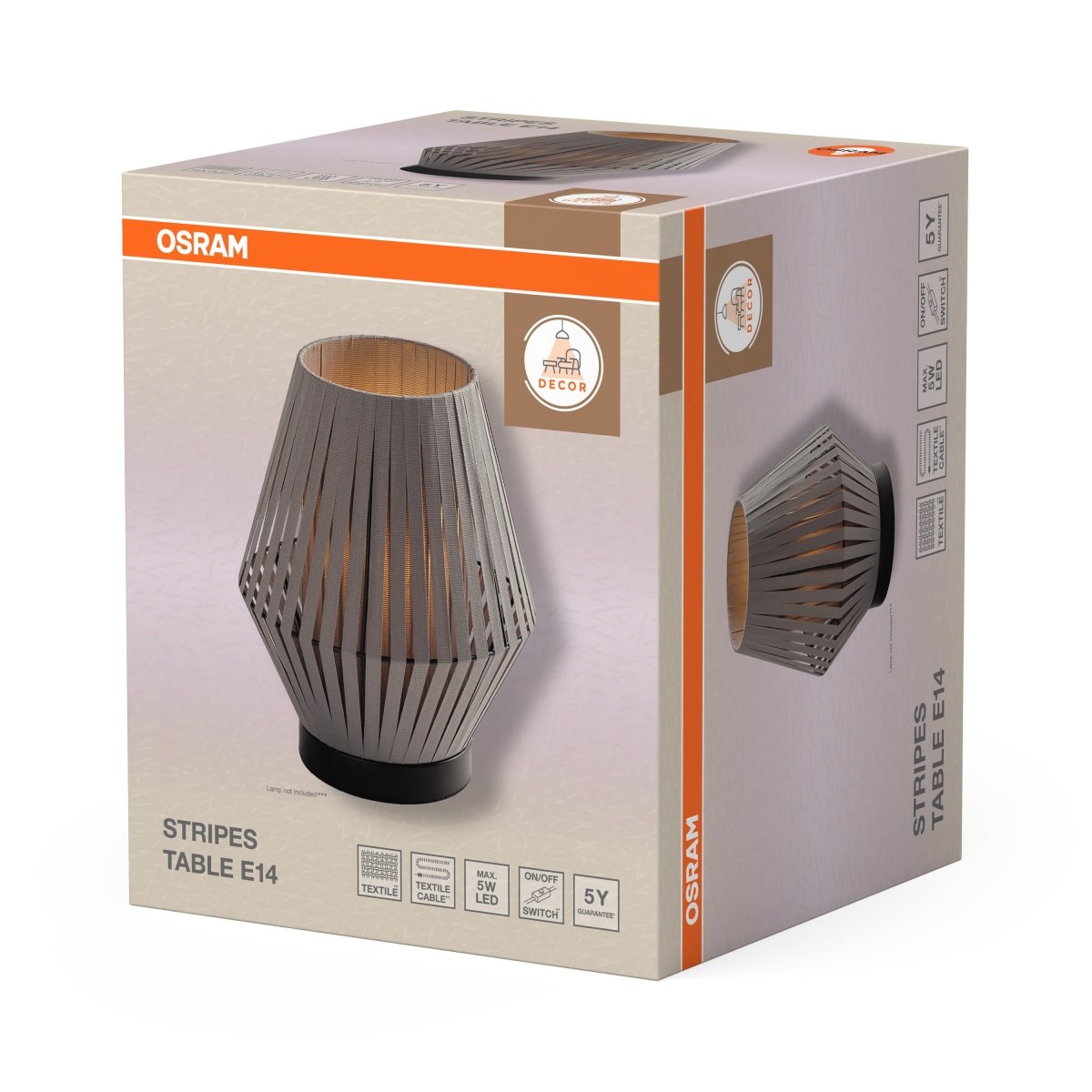 OSRAM Decor Stripes Lampa stołowa 1xE14 ciemnoszara - eshop Ledvance PL 4058075848108