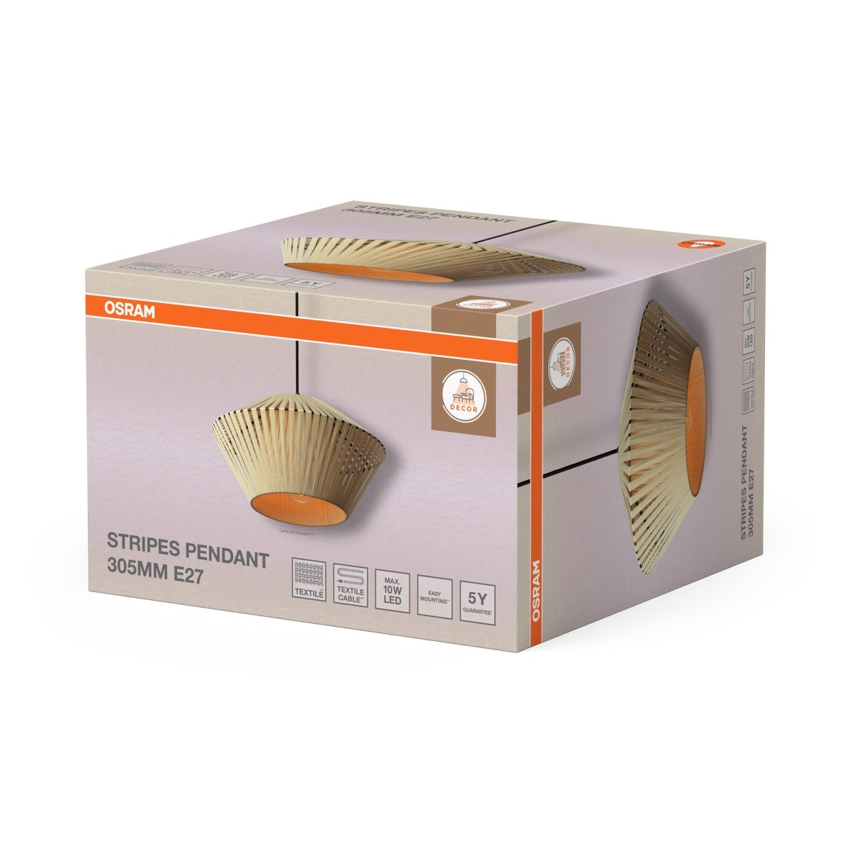OSRAM Decor Stripes Wisząca 305 1xE27 beżowy - eshop Ledvance PL 4058075847941