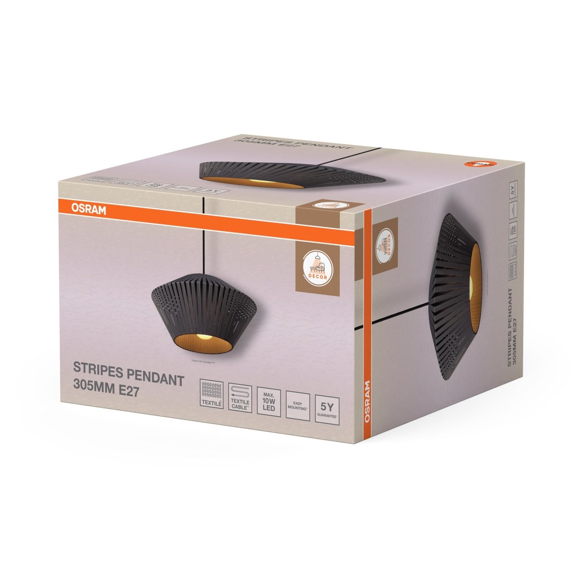 OSRAM Decor Stripes Wisząca 305 1xE27 ciemnoszary - eshop Ledvance PL 4058075848047
