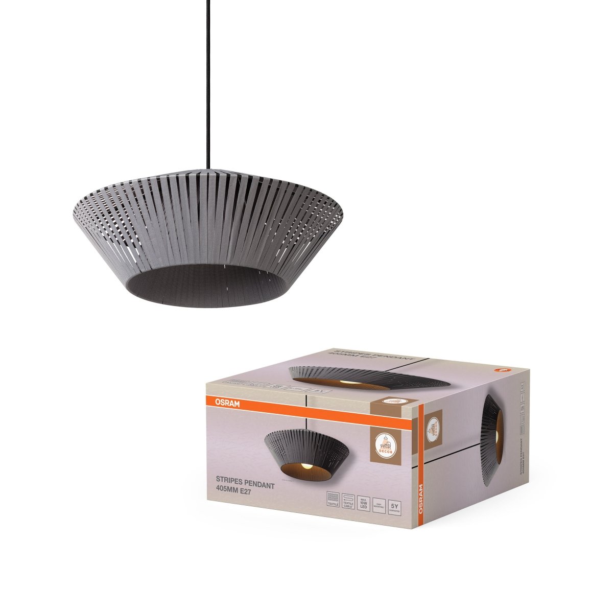 OSRAM Decor Stripes Wisząca 405 1xE27 ciemnoszary - eshop Ledvance PL 4058075848061