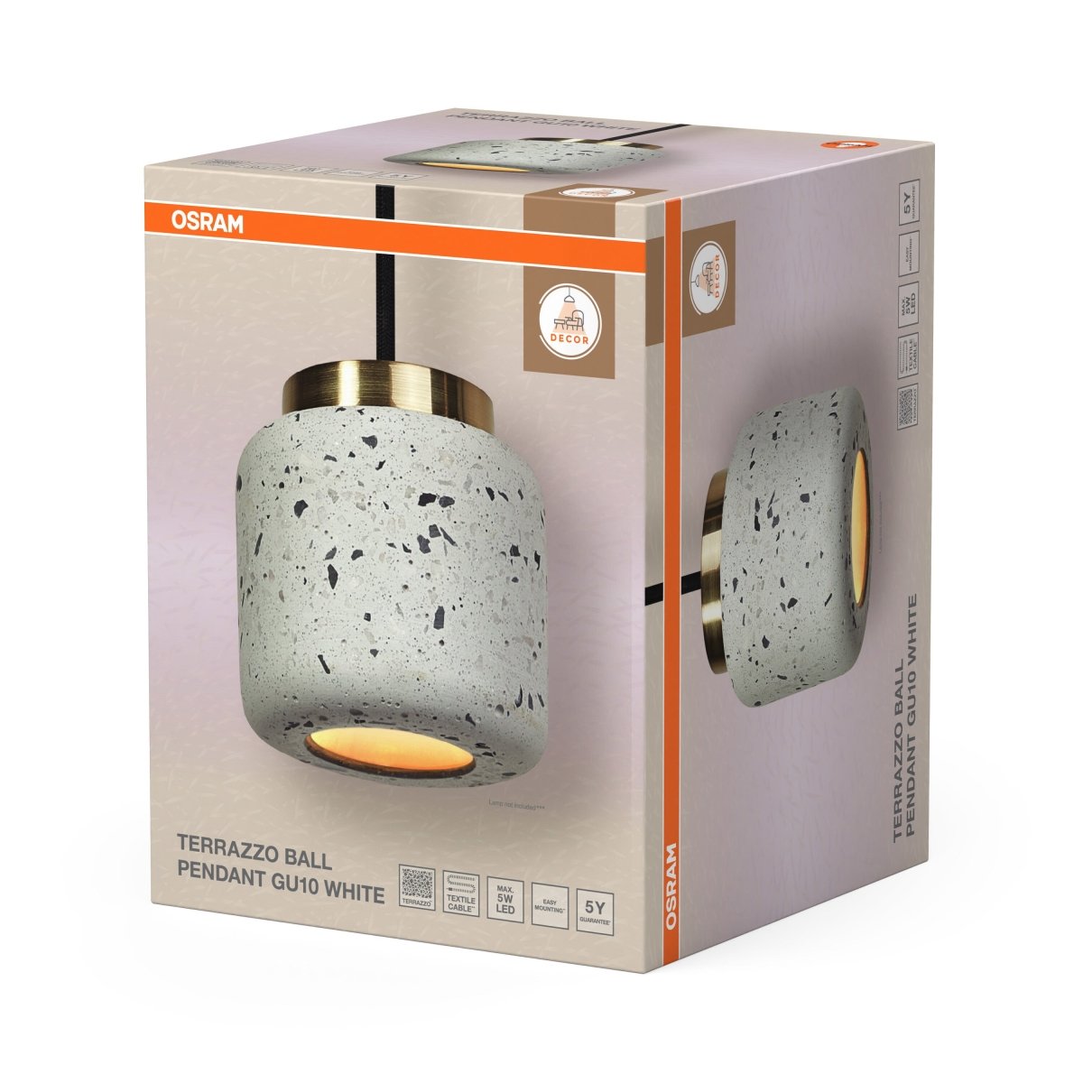 OSRAM Decor Terazzo Kula Wisząca 1XGU10 biały - eshop Ledvance PL 4099854461651