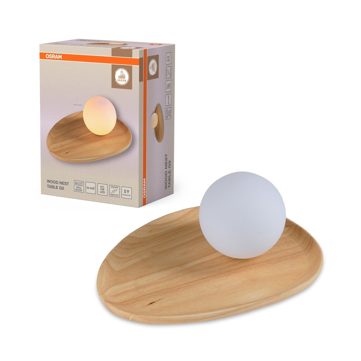 OSRAM Decor Wood Nest Lampa stołowa 1xG9 brązowa - eshop Ledvance PL 4058075848245