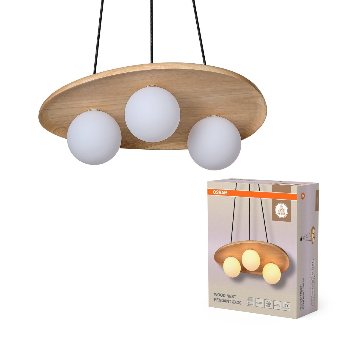 OSRAM Decor Wood Nest Wisząca 1xG9 brązowy - eshop Ledvance PL 4058075848283
