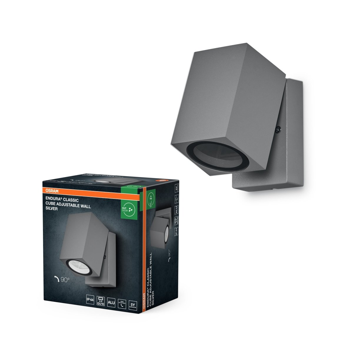 OSRAM Endura Classic Cube ADJ regulowany kinkiet srebrny - eshop Ledvance PL 4099854446252