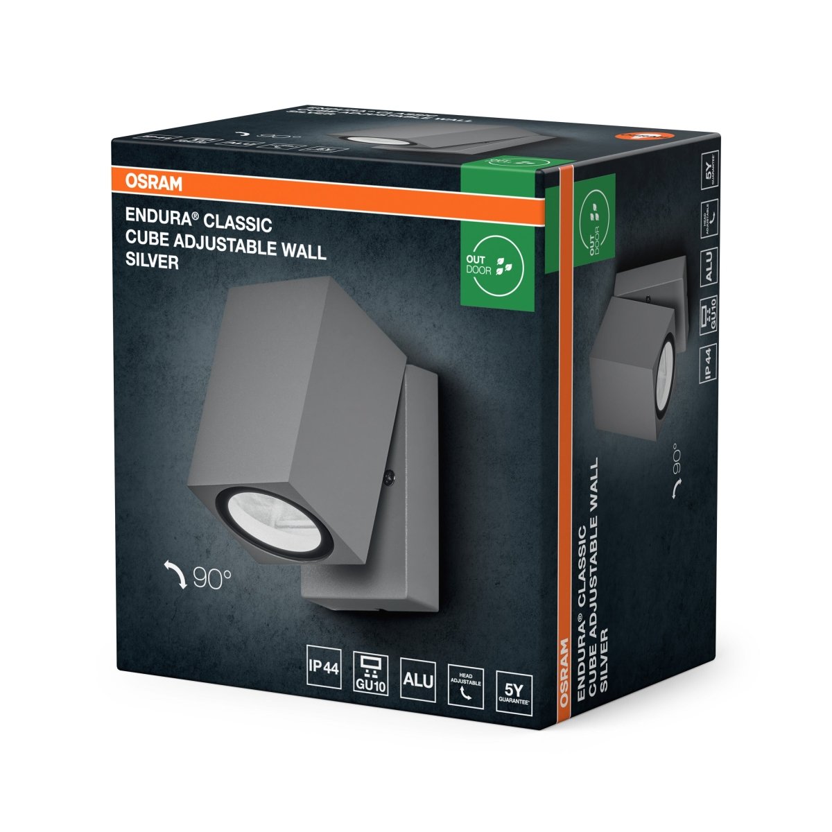OSRAM Endura Classic Cube ADJ regulowany kinkiet srebrny - eshop Ledvance PL 4099854446252