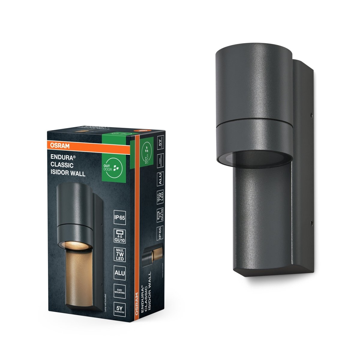 OSRAM Endura Classic IP65 GU10 Isidor Kinkiet ciemnoszary - eshop Ledvance PL 4099854447327
