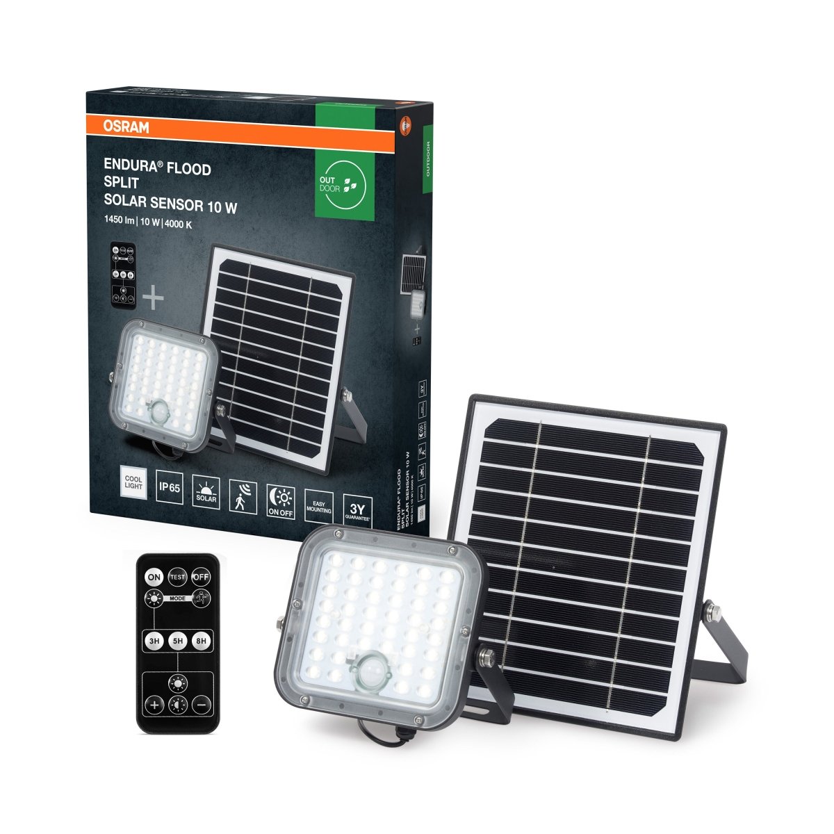 OSRAM ENDURA FLOOD SPLIT SOLAR SENSOR 10W 840 pilot - eshop Ledvance PL 4099854429415