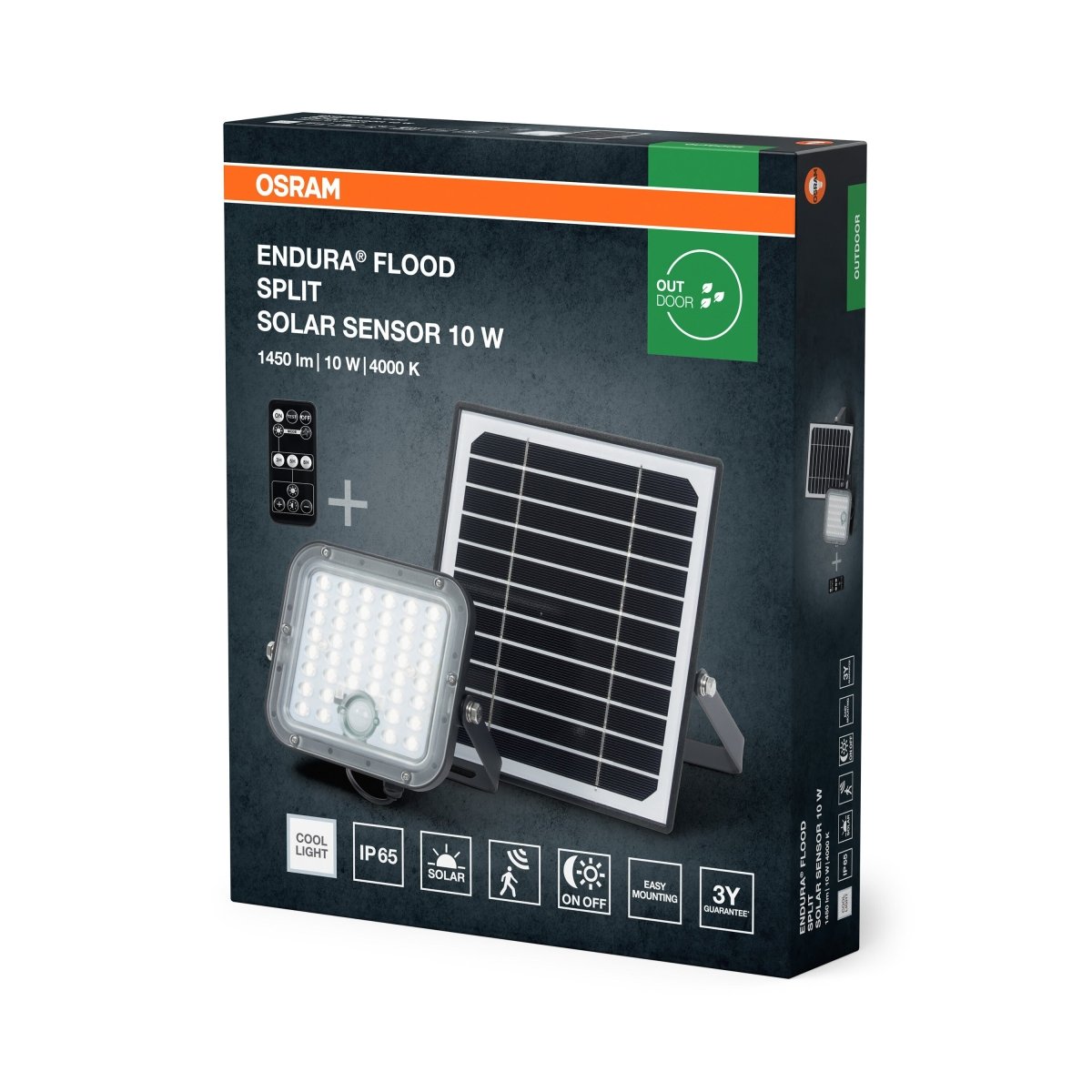 OSRAM ENDURA FLOOD SPLIT SOLAR SENSOR 10W 840 pilot - eshop Ledvance PL 4099854429415
