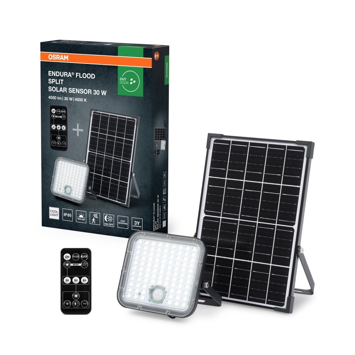 OSRAM ENDURA FLOOD SPLIT SOLAR SENSOR 30W 840 pilot - eshop Ledvance PL 4099854429439